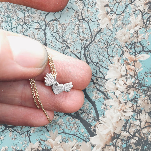 Anhänger Silber Herz mit Flügel